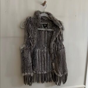 Gray Authentic Fur Vest